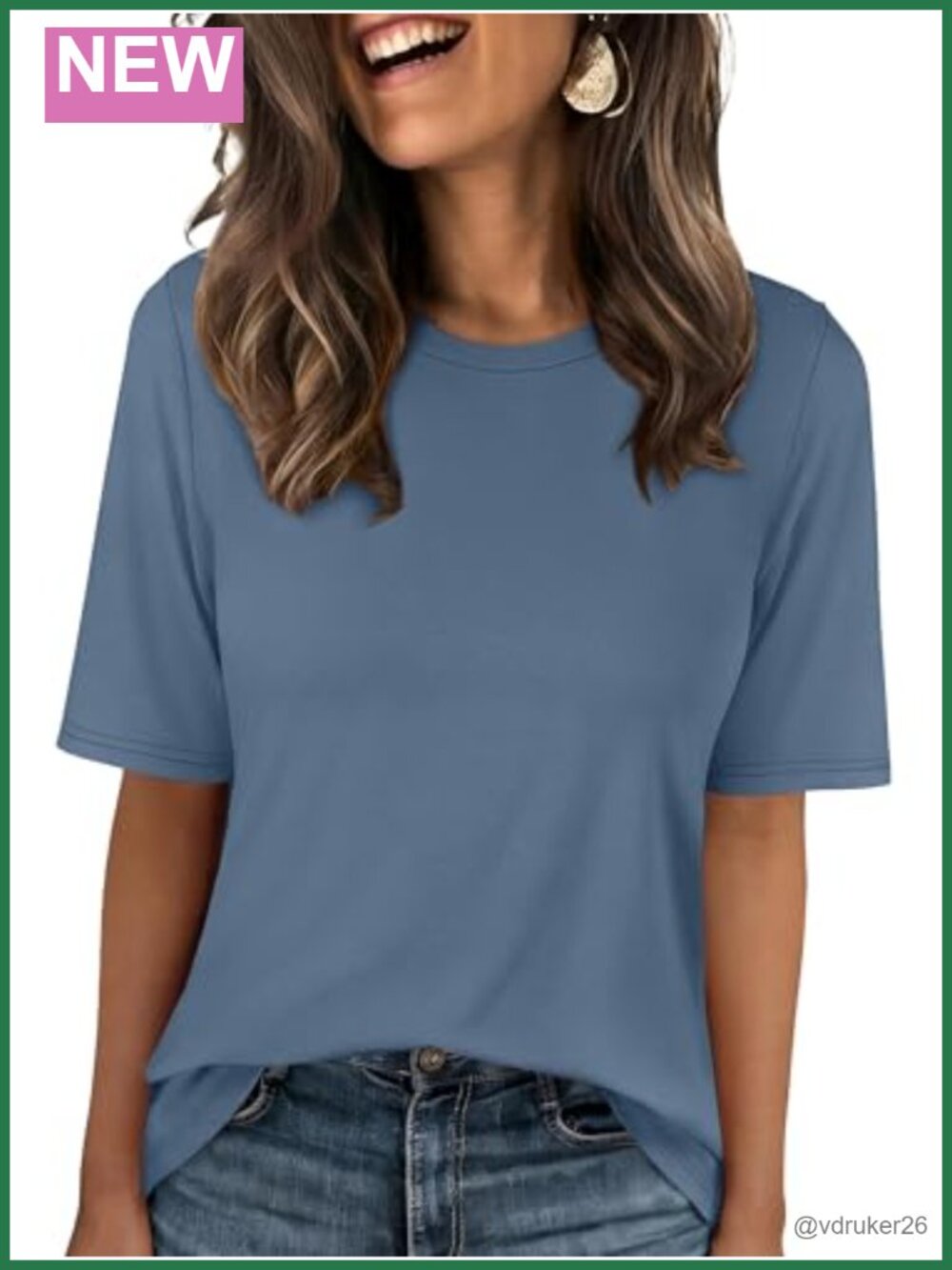 Women's Half Sleeve Wrinkle Free T-Shirt Crew Neck Regular Fit Casual Top